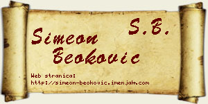Simeon Beoković vizit kartica